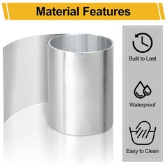 Vigorous 6in x 25ft Aluminum Flashing, 0.2mm Waterproof Width: 6 Inch, Silver