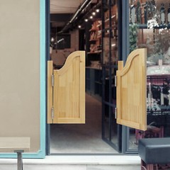 Log Color Partition Door Swing Solid Wood Door for Shop Entrance Partition Door