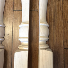4 Maple 35-1/4″ Wood Fluted 1/4 Split Post Cabinet or Island 2” X 2” Unfinished