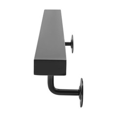 Black Stainless Steel Wall Mount Stair Rail 60in For Wood/Brick/Concrete