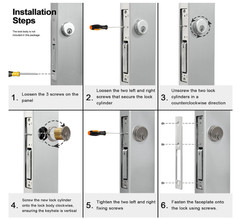 Storefront Double Cylinder Door Lock — Solid Brass Adams Rite Mortise Cylinder w