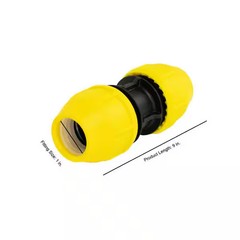 1 in. IPS DR 11 Underground Yellow Poly Gas Pipe Coupler