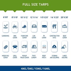 Camouflage Tarp 12x16Ft Waterproof Tarps with Grommets, Multipurpose Finished…