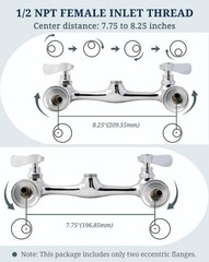 2 Pcs Wall Mount Faucet Installation Coupler, Eccentric Flanges for Wall Faucet