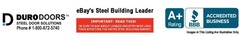 Duro Steel Amarr 2402 Series 24-ga. Single Layer Commercial Overhead Garage Door