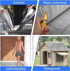 Thick:5MM 120″x40″ Double-Sided Pearl Cotton Insulation with Aluminum Foil Mat