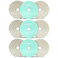 4″ Dry/Wet 3 Step Diamond Polishing Pads 9-Pcs Step 3 for Granite Marble Quartz