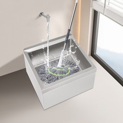 Commercial Mop Sink Stainless Steel Sink Rectangular Sink w/ Drain Wall-mounted