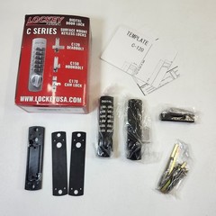 Lockey USA Digital Door Lock C150JB Surface Mount Hook Bolt Jet Black New Keypad