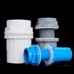 PVC Adhesive Pipe Fitting Pressure Tank Connector Bulkhead For Aquariums 20~50mm