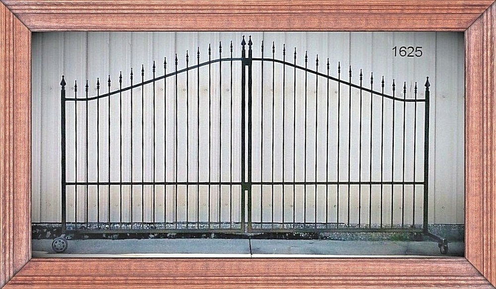 On Sale! #1625 Wrought Iron Style Steel Driveway Gate 12′ WD Inc Post Security