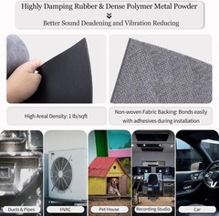 Mass Loaded Vinyl Sound Proof Barrier, 1.25 Ibs/sqft, 1 1/8″ thick, 1 x 8 feet