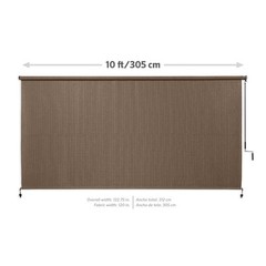 Coolaroo Outdoor Roller Shade with Wand – 95% UV Block Breathable Light Filte…