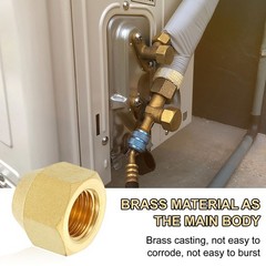 2Pcs 1/2″ Tube OD Brass Flare Cap 3/4″-16 UNF Female Thread SAE Pipe Fitting
