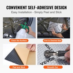VEVOR Sound Absorption Sheet 52sq.ft 9.8″ x 15.7″ Car Heat Insulation Mat 50mil