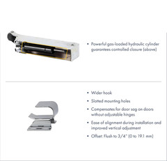 For 1094 SureClose Hydraulic Door Closer Exposed with Flush to 3/4 Inch Hook US