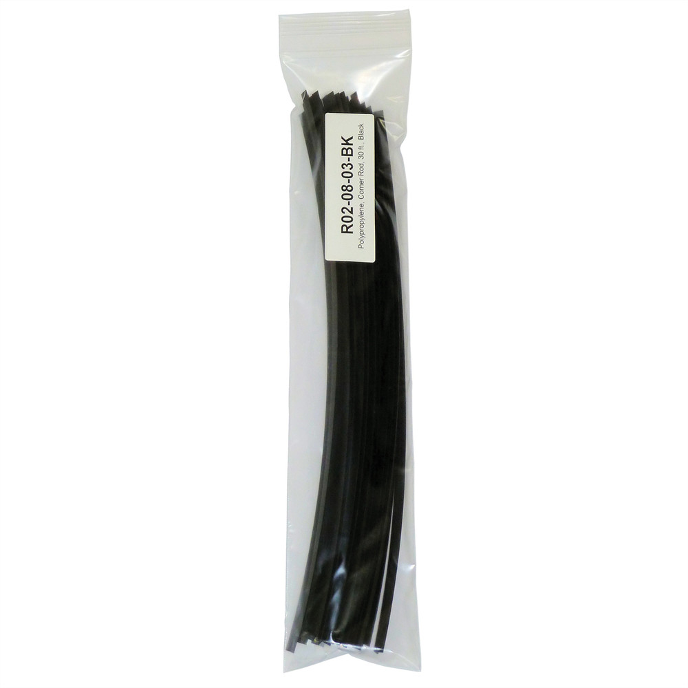 Polyvance Polypropylene Corner Rod, 1/4″ x 1/4″, 30 ft, Black URE.R02-08-03-BK