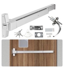 32″ Commercial Door Push Bar Panic Exit Device Exterior Lever Lock Kit Keyed