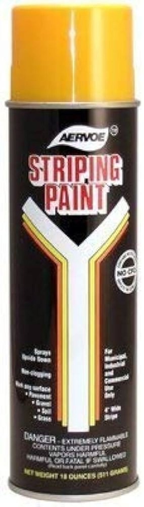 Aervoe 720 Striping Paint, Yellow; Excellent Resistance to Traffic, Oil, and Gas