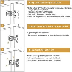 Furniware 50 Pieces 1/2 inch Overlay Soft Close Cabinet Hinges for Face Frame…