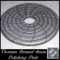 4″ DIAMOND POLISHING PAD Vacuum Brazed 4mm WET DRY