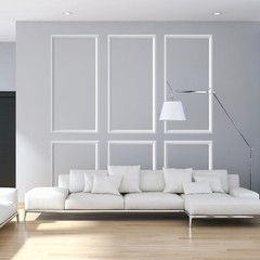 NeatiEase Peel and Stick Wall Molding Kit 6-Frame Premade, Ready-to-Assemble Wal