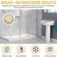 LXLOTUS 4 ¼” Champagne Bronze Snap-in Shower Drain Cover –
