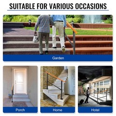 Uokrr Metal Handrail Wood Grain For Elderly 3 Step Hand Rails For Outdoor Steps
