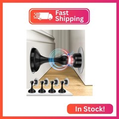 Crosize Magnetic Door Stoppers 4 Pack, Stainless Steel Door Stops for Wall and F
