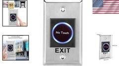 Infrared Sensor Touch Button Switch for Doors Stainless Steel Panel Mount Design