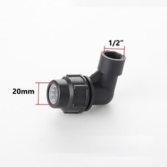 MDPE Compression Fitting 90° Elbow Female Thread Water Pipe Connector 20 25 32mm