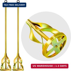 2-Pack Paint Mixer for Drill, Upgraded 4-Blade 2.76″ Helix Mixing Paddle Rust-Pr