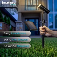 Outdoor Solar Spotlight, 2 Pack with 15″ Panel – Waterproof LED, Easy to Inst…