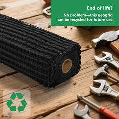 Fiberglass Geogrid Roll 4Ft X 164Ft, 50KN Ground Stabilization Grid for Retainin