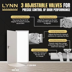 LYNN HARDWARE Heavy Duty Commercial Door Closer, DC8016 Automatic BLACK