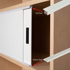 Outwater 1/8in Mill Finish Aluminum Sliding Door Track Set for Wood Doors, 46in
