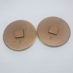 LOTS OF 2 UNBRANDED BRASS 5″ CLEANOUT PLUG RAISED SQUARE HEAD BRONZE