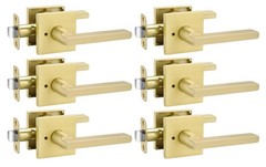 Goldenwarm Gold Door Handles Interior, Zinc Alloy Heavy Duty Brushed Gold Int…