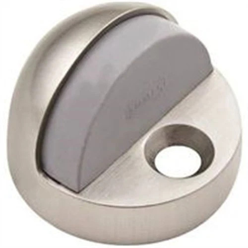 High Rise Floor Mount Door Stop Satin Chrome Solid Brass