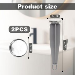 2pcs Bathroom Sink Pop Up Stoppers, Chrome Plug Medium, Gray