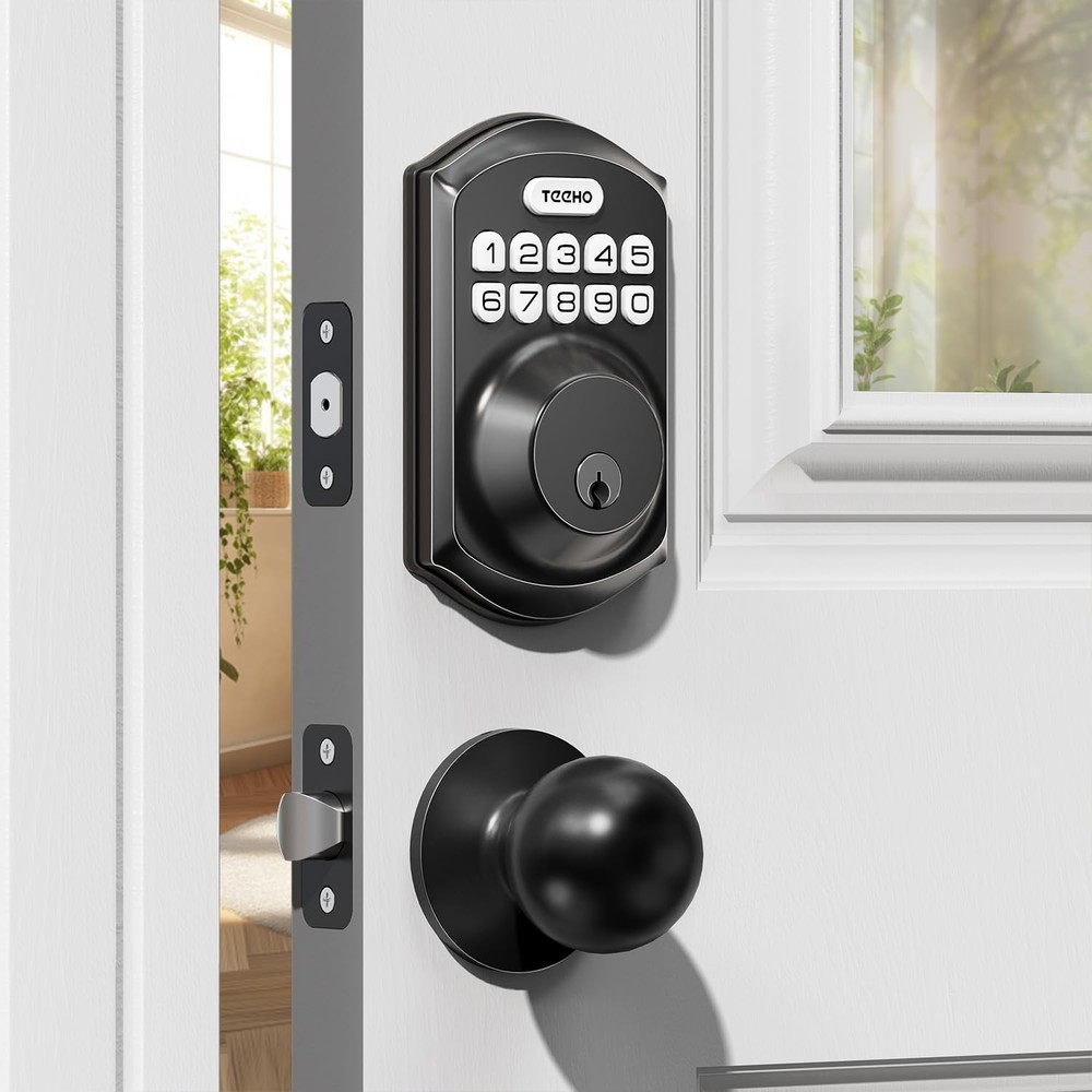 Keyless Entry Door Lock Set Keypad Deadbolt Auto Lock Handle durable Matte Black