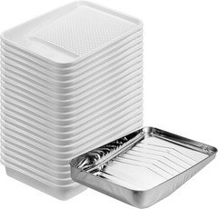 9 Inch Paint Tray Liners – 21 pcs, One Metal Tray with 20 Plastic Liners