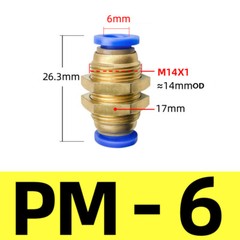 4mm~12mm Bulkhead Connector Pneumatic Push In Fittings for Air/Water Hose & Tube
