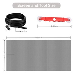 SAKURRY Window Screen Replacement Kit, 48” x 99” x 99”, Black