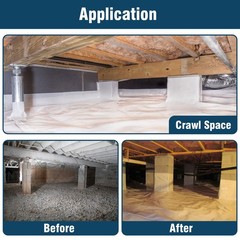 Spirecover Crawl Space Vapor Barrier, 12 Mil 12mil 10’x30′, White/Black