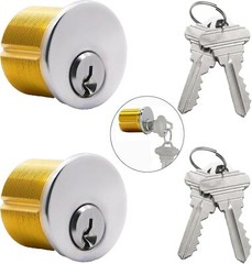 10PCS Brass Mortise Door Cylinder Lock 1 1/8″ SC1 Keyway For Store Front Door
