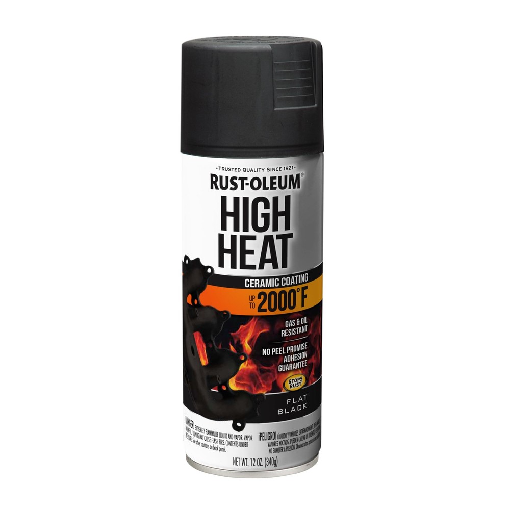 Rust-Oleum 248903 Automotive High Heat Spray 12 Ounce (Pack of 1), Flat Black