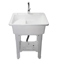 Utility Sink Laundry Tub with Stainless Steel Faucet for Laundry