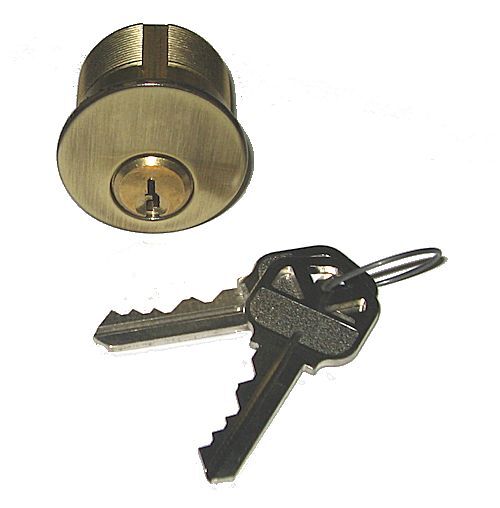 Ilco 7165KS2-05 1″ Mortise Cylinder, KW1 US5/Antique Brass (KA 2-Pack)