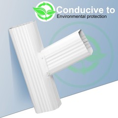 VYH Gutter Downspout Y Connector 2×3 Standard Left High Gloss White